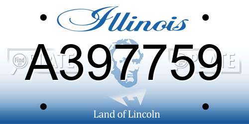 A397759 Illinois License Plate