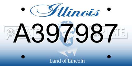 A397987 Illinois License Plate