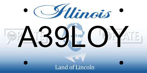 A39LOY Illinois License Plate