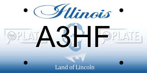 A3HF Illinois License Plate