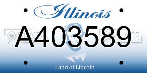A403589 Illinois License Plate