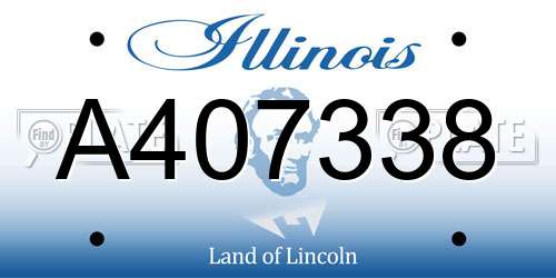 A407338 Illinois License Plate