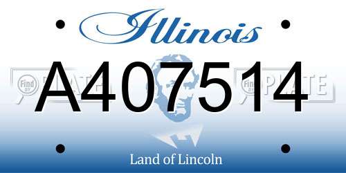 A407514 Illinois License Plate