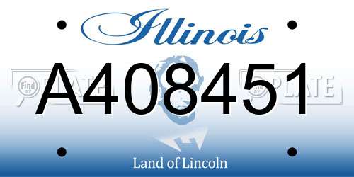 A408451 Illinois License Plate