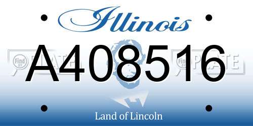A408516 Illinois License Plate