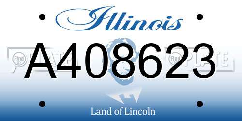 A408623 Illinois License Plate