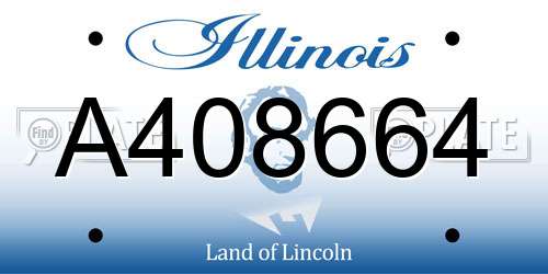 A408664 Illinois License Plate