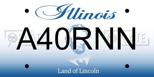 A40RNN Illinois License Plate