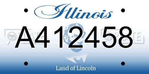 A412458 Illinois License Plate