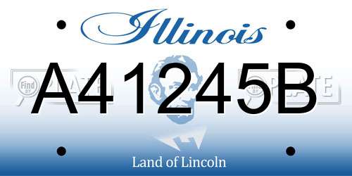 A41245B Illinois License Plate