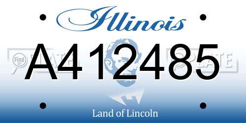 A412485 Illinois License Plate