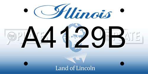 A4129B Illinois License Plate