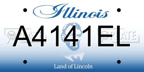A4141EL Illinois License Plate