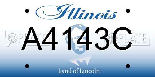A4143C Illinois License Plate