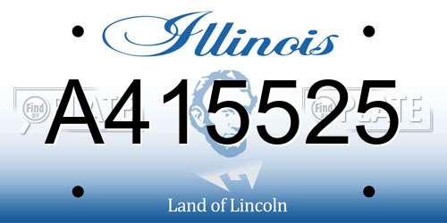 A415525 Illinois License Plate