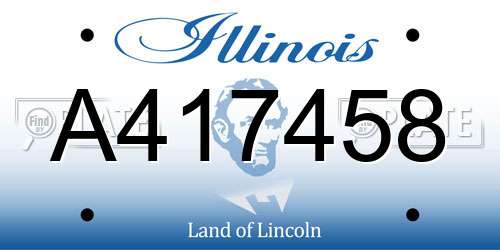 A417458 Illinois License Plate