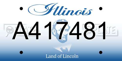A417481 Illinois License Plate