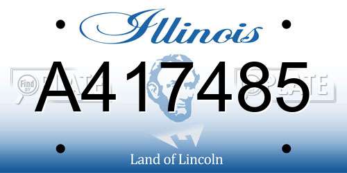 A417485 Illinois License Plate