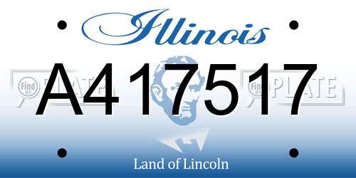 A417517 Illinois License Plate