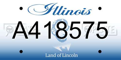 A418575 Illinois License Plate