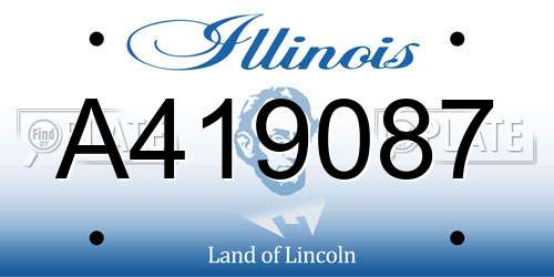 A419087 Illinois License Plate