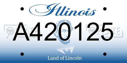 A420125 Illinois License Plate