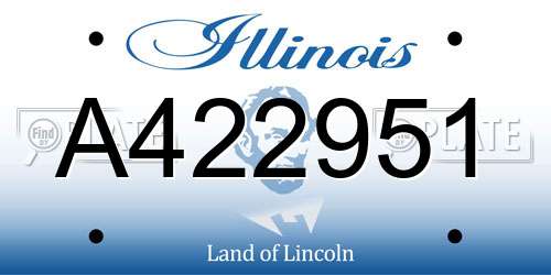 A422951 Illinois License Plate