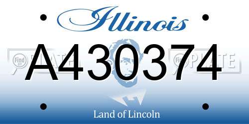 A430374 Illinois License Plate