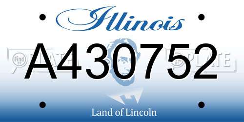 A430752 Illinois License Plate