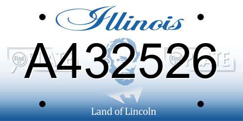 A432526 Illinois License Plate