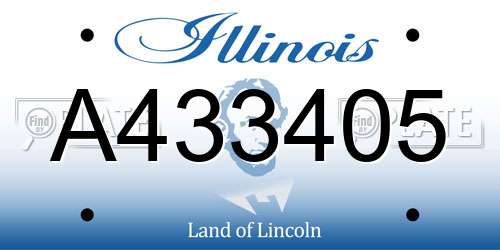 A433405 Illinois License Plate