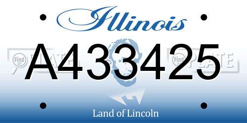 A433425 Illinois License Plate