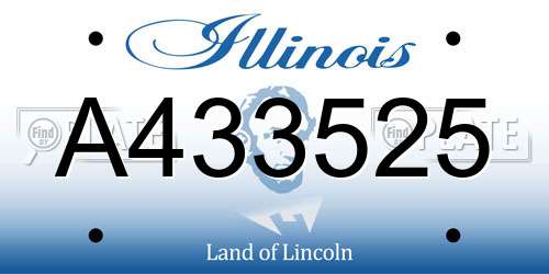 A433525 Illinois License Plate