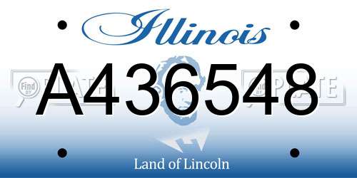 A436548 Illinois License Plate