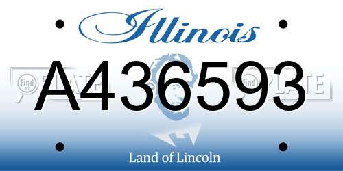 A436593 Illinois License Plate