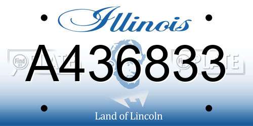 A436833 Illinois License Plate