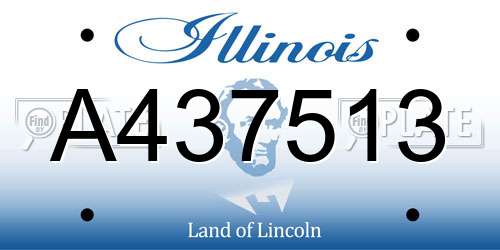 A437513 Illinois License Plate