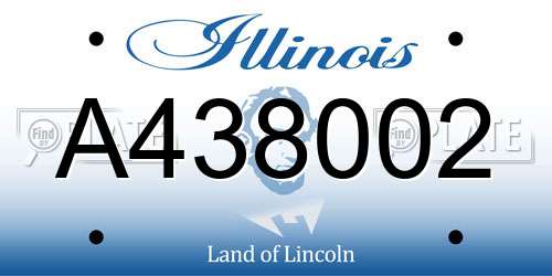 A438002 Illinois License Plate