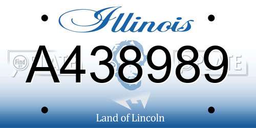 A438989 Illinois License Plate