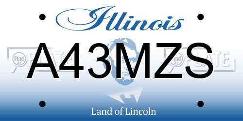 A43MZS Illinois License Plate