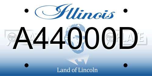 A44000D Illinois License Plate