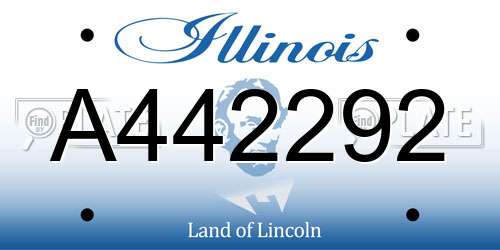 A442292 Illinois License Plate