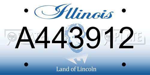 A443912 Illinois License Plate