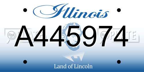 A445974 Illinois License Plate