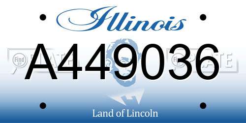 A449036 Illinois License Plate