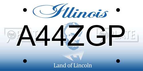 A44ZGP Illinois License Plate