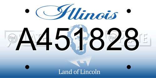 A451828 Illinois License Plate