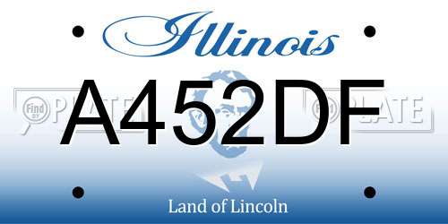 A452DF Illinois License Plate