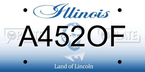 A452OF Illinois License Plate
