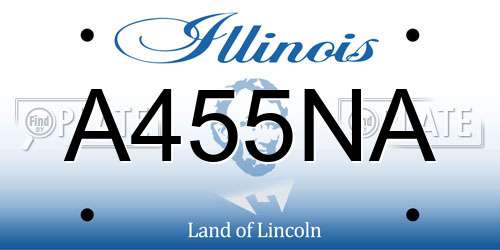 A455NA Illinois License Plate